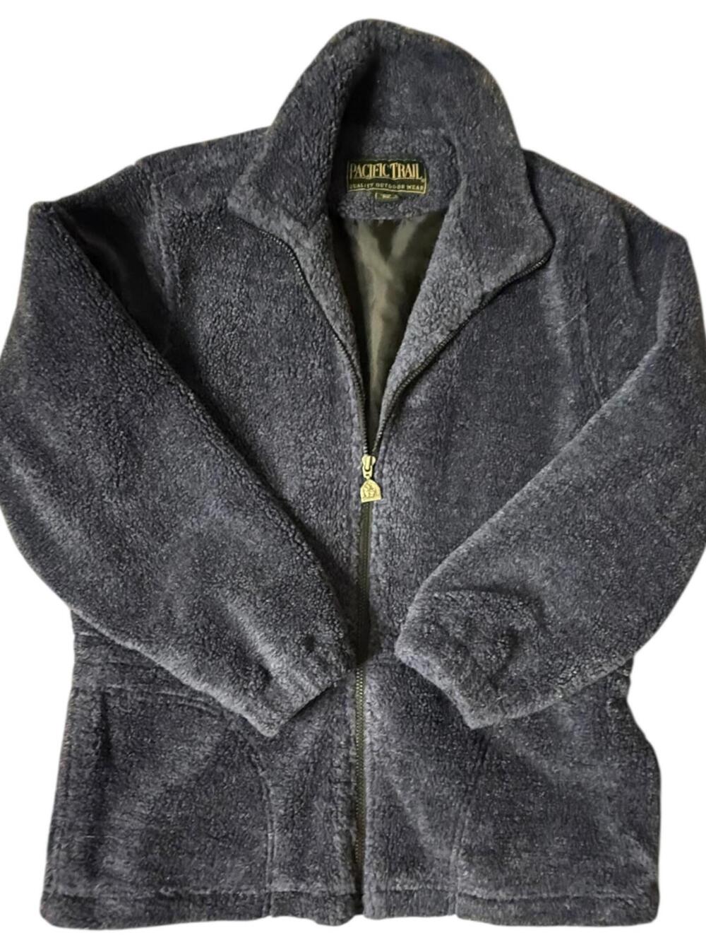 Pacific Trail Navy Plush Fleece Zip Jacket Vintage Outdoorwear Small